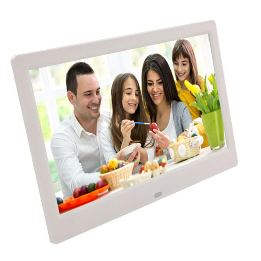 10.1 Inch Digital Photo Frame With Built-In Clock And Calendar, 1024X600 Resolution, Large Memory Storage White 6447073661747