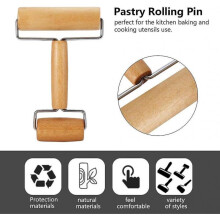 Cookie and More Tortilla Pizza Dough Baker Roller Set Wooden Rolling Pin Baking Kitchen Utensils for Pastry