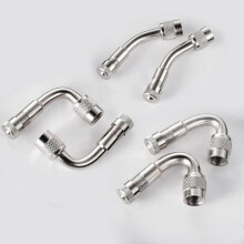 6 Pieces Valve Extenders Tire Stem Extension Angle Wheel Adapter for Car Motorcycle Bike Truck 3 Kinds (silvery)