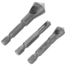 Single-End Countersink Chamfer Tool Set - 3pcs Deburring Tool Bits for Drilling Insulation Boards, Wood and Plastic