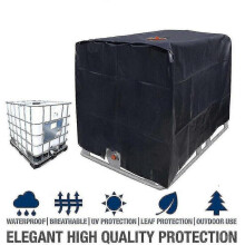 (Green) Rain Sun Protective Hood Cover for 1000 Liters IBC Container Foil