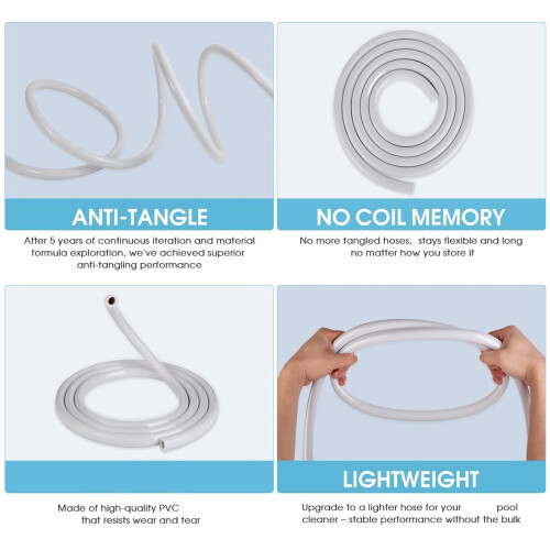 PVC Pool Cleaner Hose 10 Feet Feed Hose Replacement Automatic 1