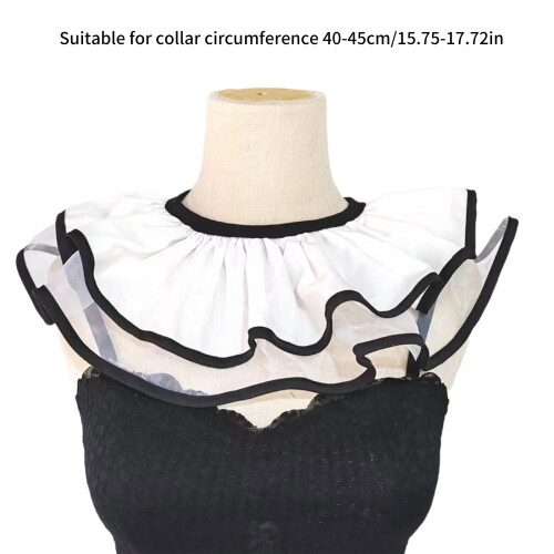 Girls Ruched Flouncing Half Shirt Blouse False Collar Ruffled 2