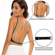 (M, Black) Low Back Seamless Wire Free Bralette Bras for Women