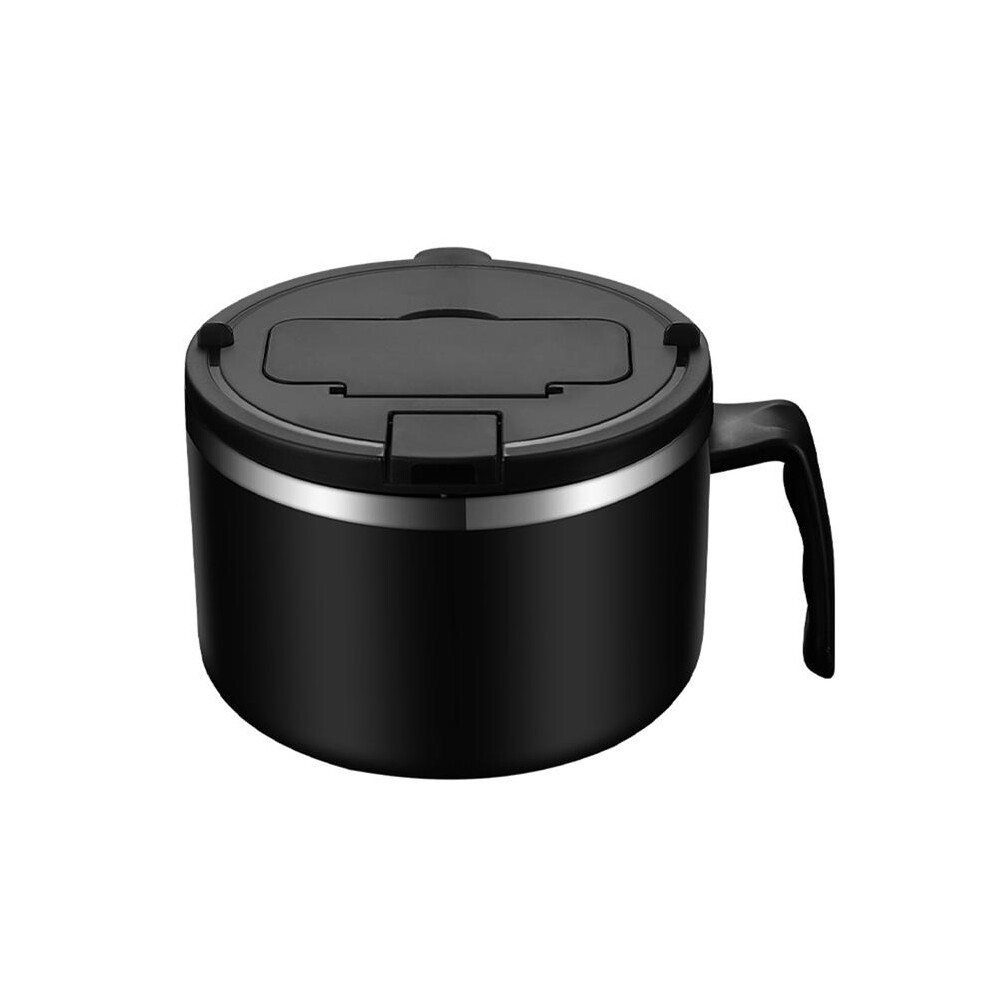 (black) 1200ml Newest Ramen Bowl Stainless Steel Noodle Bowl with Lid Heat Resistant Instant Noodles Bowls Cooker Tableware Kitchen Accessories-image-OPC-PKFSRCK-NEW