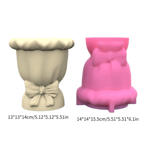 Flexible Silicone Planter Mold Creative Bowknot Succulent Holder 2