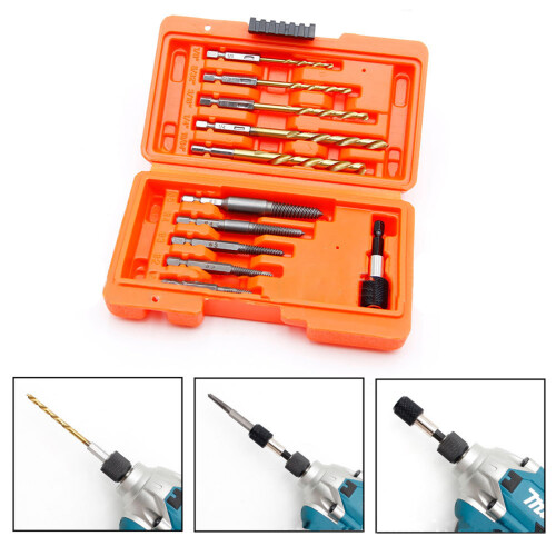 11Pcs Screw Extractor Set Left Hand Drill Bit and Bolt Extractor 1