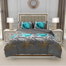 (Libra, Double) 4-Piece Bedding Set: Fitted Bed Sheet & Duvet Cover for Single, Double, King Sizes Machine Wash Stripes