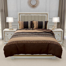 (Taurus, Superking) 4-Piece Bedding Set: Fitted Bed Sheet & Duvet Cover for Single, Double, King Sizes Machine Wash Stripes