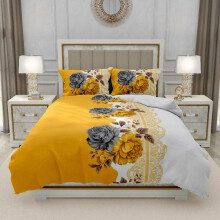 (Virgo, King) 4-Piece Bedding Set: Fitted Bed Sheet & Duvet Cover for Single, Double, King Sizes Machine Wash Stripes