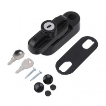 (Black) Aluminum Alloy Anti-Theft Flat Window Buckle Lock for Single and Double Windows