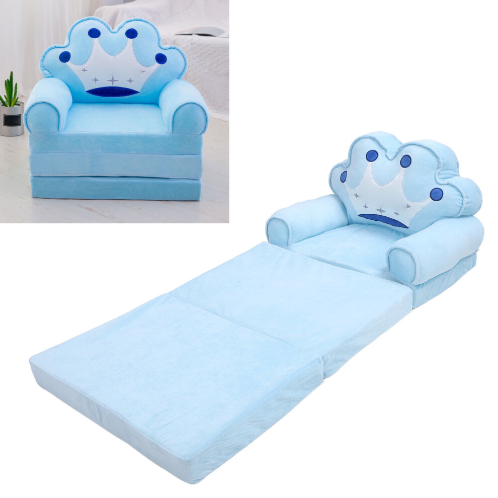 Toddler Convertible Fabric Chair Couch Bed - Blue, 115x50cm-image-OPC-PKFST5P-NEW