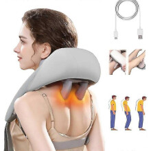 (Grey) Massagers For Neck And Shoulder With Heat, Neck And Back Massager