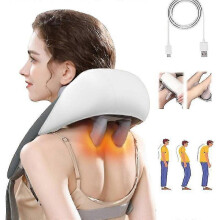 (White) Massagers For Neck And Shoulder With Heat, Neck And Back Massager