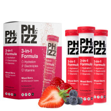 Phizz 3-in-1 Tablets Mixed Berry Hydration, Electrolytes and Vitamins Effervescent  x 60 Tablets