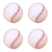 Set of 4 Baseballs for Training and Game Play, Hand Sewn with Wood Chip Core for Accurate Pitching and Stable Batting
