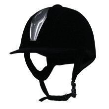 Velvet Horse Riding Helmet ABS Material Black Equestrian Headwear for Men and Women 58-60cm Safety Protection XL