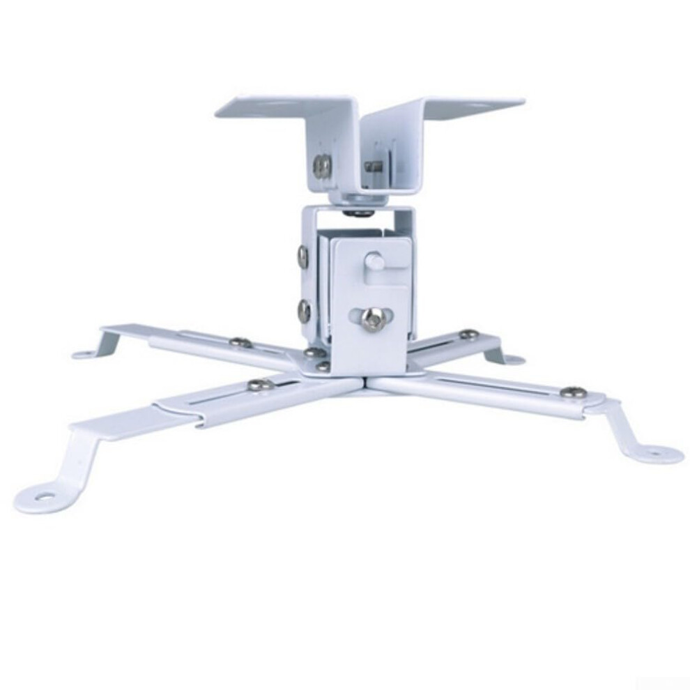 Projector Ceiling Mount With Metal Frame, Low Profile Design And 12Cm Adjustable Height For Universal Compatibility (White) White 9084446894905