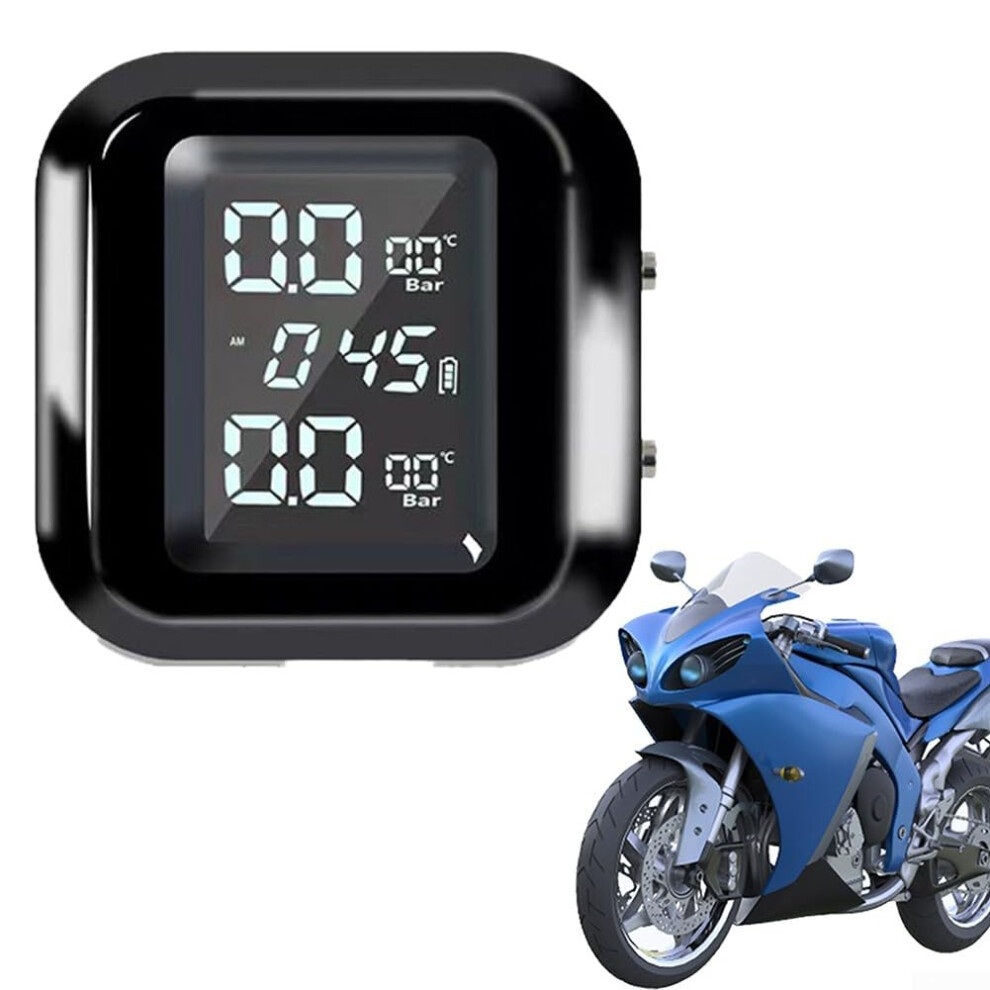 Tyre Temperature Tire Pressure Monitor System For Motorcycles, Lcd Wireless Tpms With Real-Time Alerts And Compatible Sensors 9084446894929