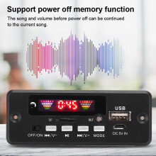Bluetooth 5.0 MP3 Decoder Board with Remote, ABS Black, 92x35x29mm