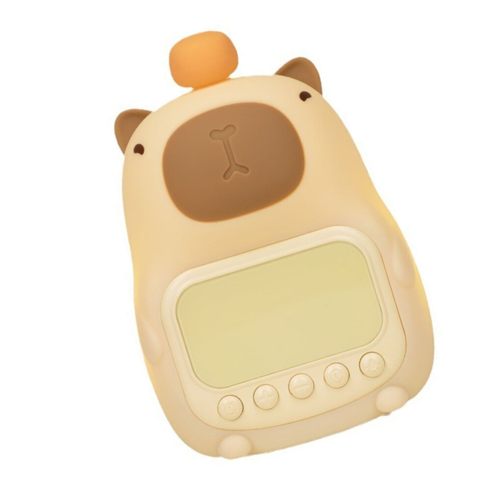 Cute Capybara Night Lamp Alarm Clock With Snooze For Students Light