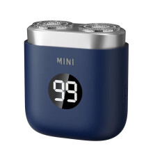 Portable Beard Shaver Mini Electric Trimmer for Men Lightweight Travel Size Hair Remover for Beard and Legs Blue