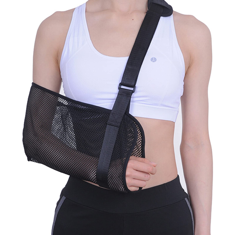 Shoulder Arm Sling - Adjustable Breathable Immobilizer Strap for Collar Bone, Rotator Cuff, Elbow Dislocation, and Shoulder Injury