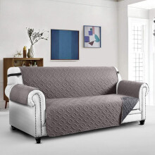 (Light Grey/Dark Grey, 4 Seater) Yorkshire Bedding Premium Waterproof Reversible Sofa Covers - Non-Slip and Comfortable Sofa Slipcover for Living Room Decor - Anti-Scratch
