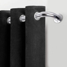 (Chrome, 70cm - 120cm, 28" To 48") Blackout Extendable Metal Curtain Pole Rod Set 28mm – Durable Heavy-Duty Curtain Rail with Rings, Fittings & Adjustable Brackets – Stylish