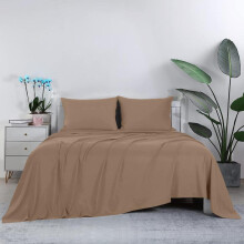 (Flat Sheet Beige, Super King (270 cm x 310 cm)) [Summer Sale] Egyptian Cotton Flat Sheet - Ultra-Soft, Durable & Hypoallergenic Bed Sheet for Summer Soft Egyptian Cotton Flat Sheet 200 TC