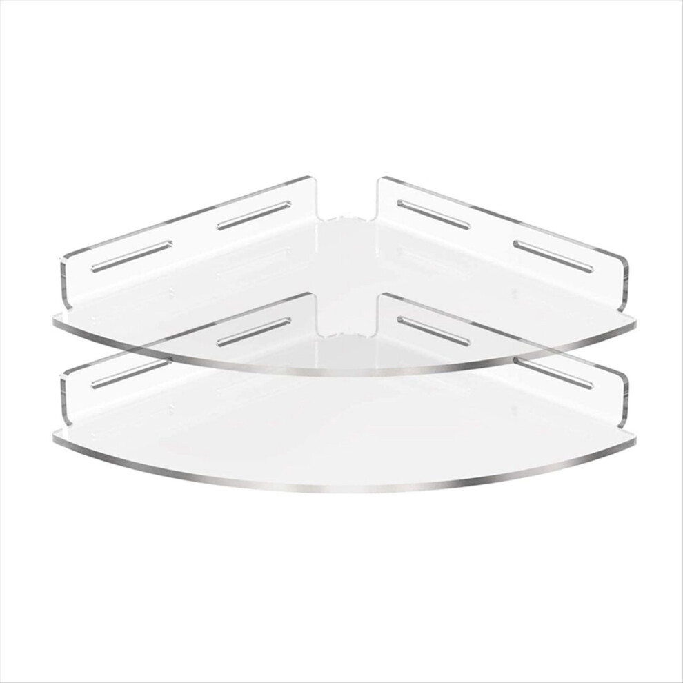 2Pcs Floating Corner Shelf Triangle Wall Mount Storage Rack 4853673818405