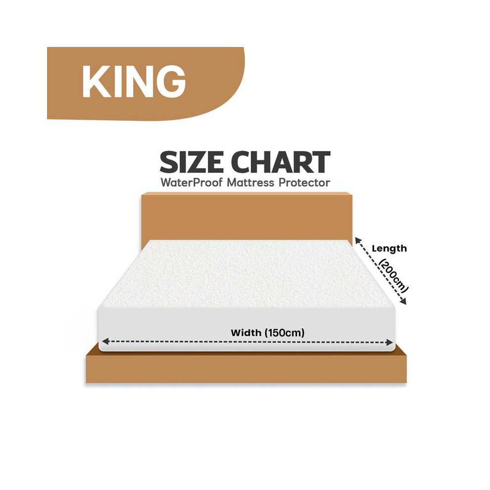 (King) YorkshireBedding Waterproof Mattress Protector 30cm Extra Deep Terry Towel Fitted Sheet â Polyester Terry, Hypoallergenic & Machine