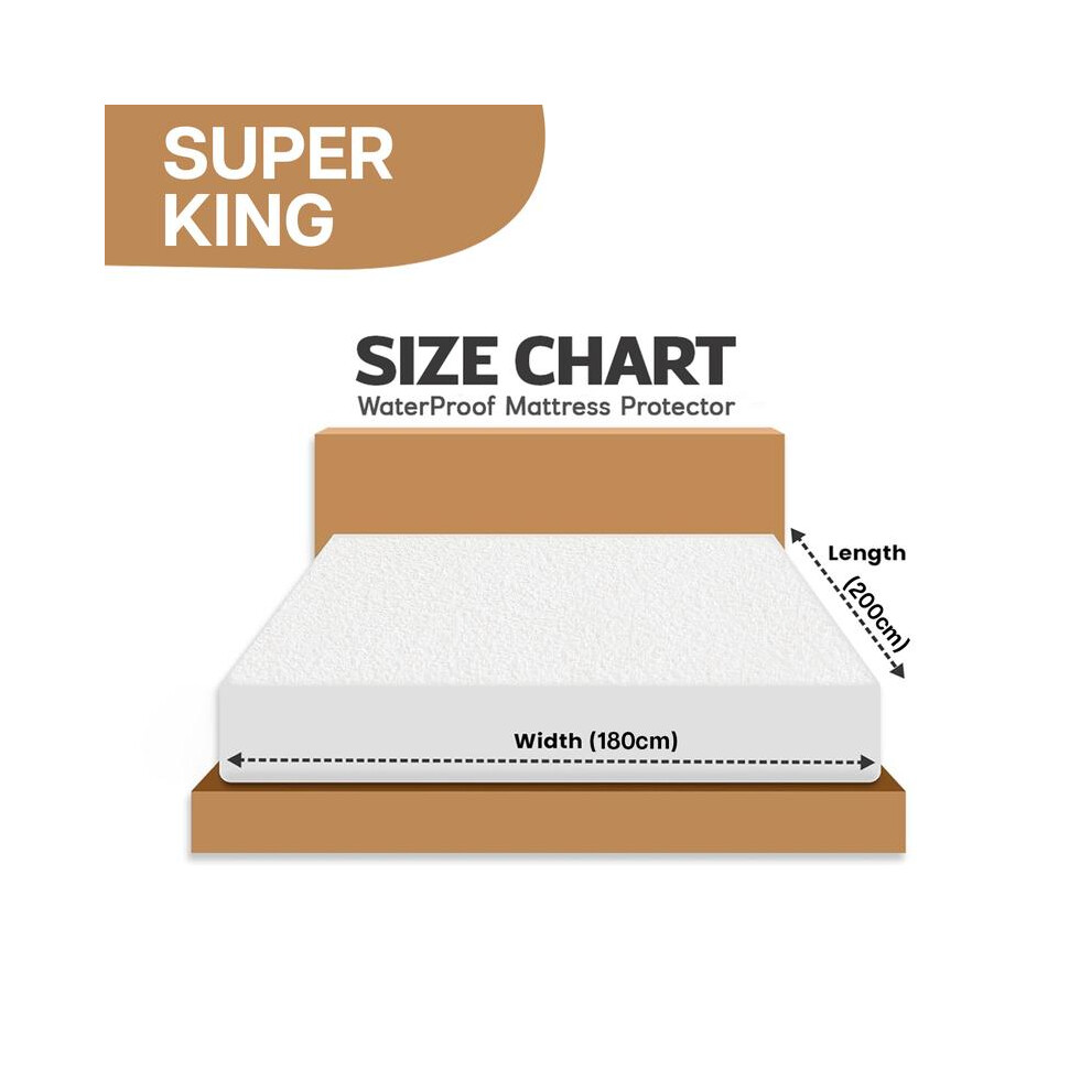 (Super King) YorkshireBedding Waterproof Mattress Protector 30cm Extra Deep Terry Towel Fitted Sheet â Polyester Terry, Hypoallergenic & Machine
