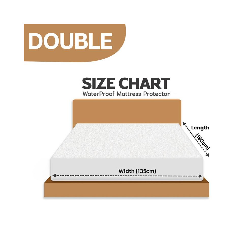 (Double) YorkshireBedding Waterproof Mattress Protector 30cm Extra Deep Terry Towel Fitted Sheet â Polyester Terry, Hypoallergenic & Machine