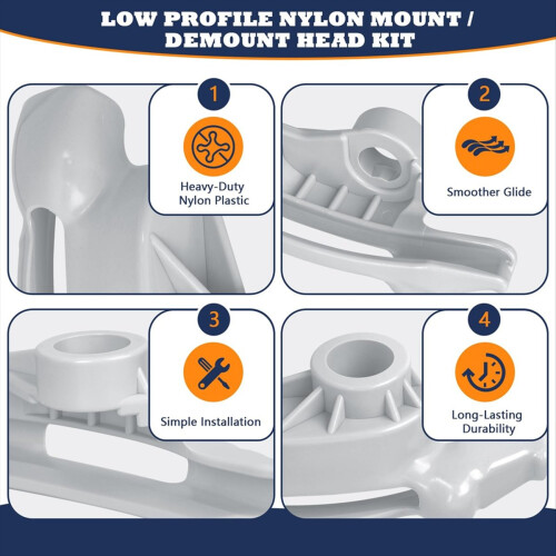 2 Pack Low Profile Nylon Mount/Demount Head Kit for Coats Tire 1