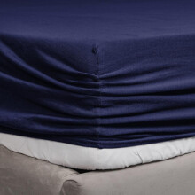 (NAVY, Super King) Premium Jersey Cotton Fitted Sheets - 25CM Deep, Soft & Breathable Bed Sheet in 11 Colours | Available in Single, Double, King & Super King