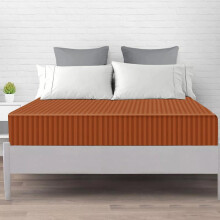 (RUST, Super King) 40cm Extra Deep Pocket Premium Durable & Soft Stripe Microfiber Fitted 40 CM Bed Sheets for Single, Double, King & Super King Sizes