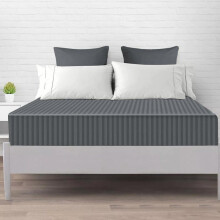 (CHARCOAL, King) 40cm Extra Deep Pocket Premium Durable & Soft Stripe Microfiber Fitted 40 CM Bed Sheets for Single, Double, King & Super King Sizes