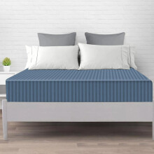 (WASHED BLUE, King) 40cm Extra Deep Pocket Premium Durable & Soft Stripe Microfiber Fitted 40 CM Bed Sheets for Single, Double, King & Super King Sizes
