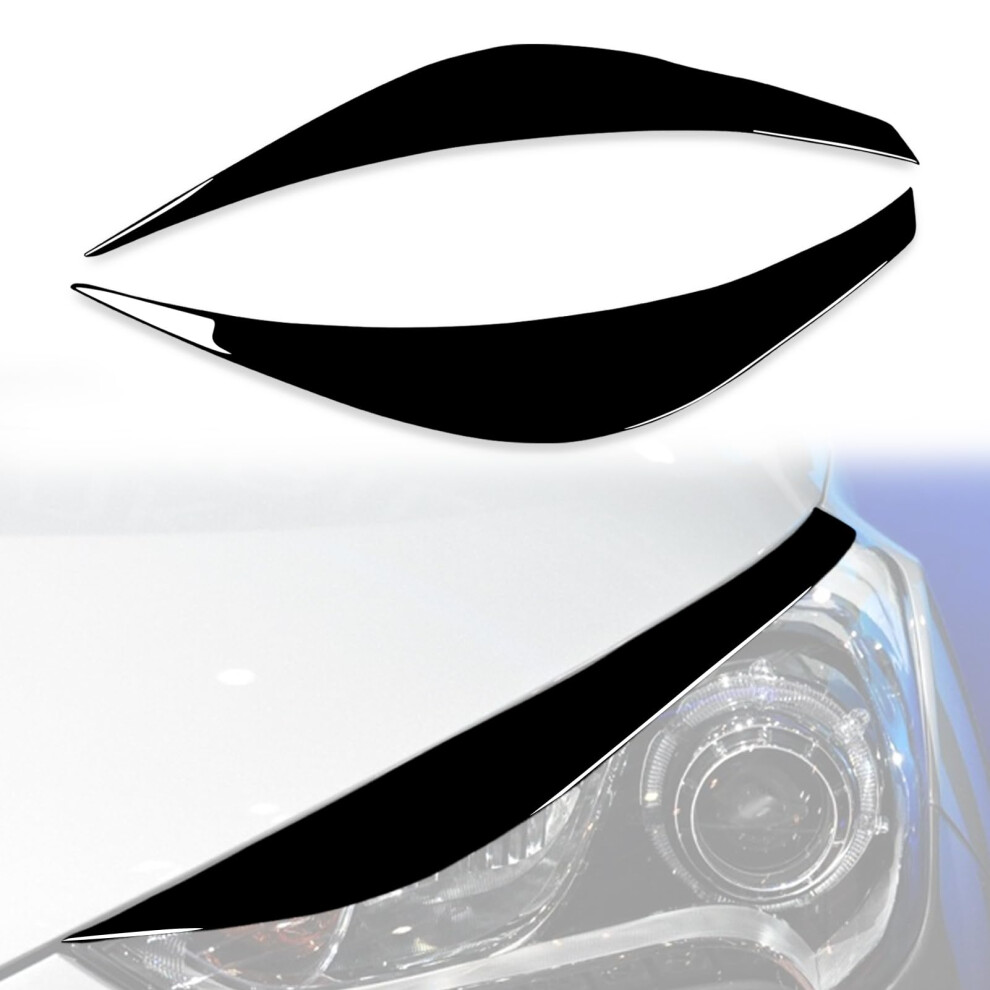 Front Headlight Eyebrow Eyelid Cover Trim Stickers, 2 Pcs Car Eyelash Replacement Parts For Hyundai Veloster 2011-2017 9016109840462