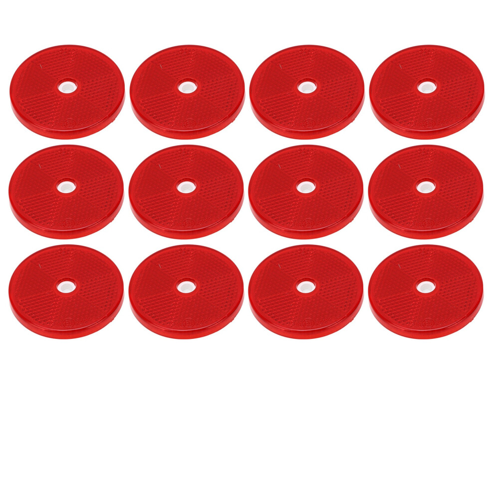 12Pcs Round Reflector Reflective Sticker Red 8320539189802