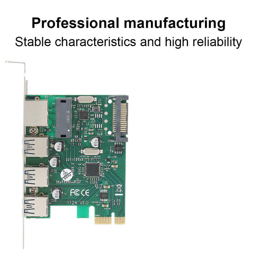 St610 Pcie Usb 3.0 Gigabit Ethernet Expansion Card, High-Speed Riser 9351349210454
