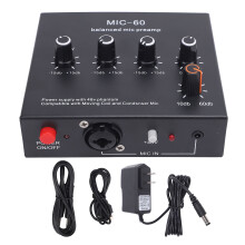 Microphone Preamp Sound Booster with 3 Input 60dB