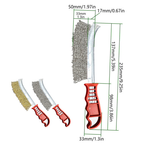 Wire Scratch Brush 2 Pack Stainless Steel 9Inch with Ergonomic 2