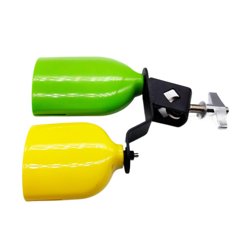 Drum Percussion Cowbell Double Mounted Bells High and Low Tones