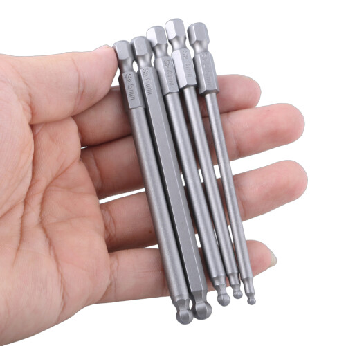Professional Ballhead Hex Screwdriver Bits Set of 5 Magnetic