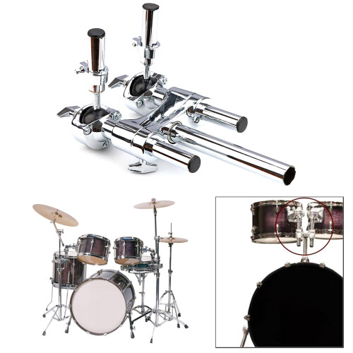 Drum Stand, Drum Mount Arm Double Drum Stand Shelf Percussion 1