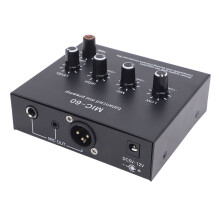 Microphone Preamp Sound Booster with 3 Input 60dB