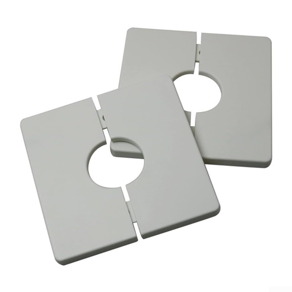 Square Cable Hole Cover For Air Conditioning Pipes - 86Mm White Abs Wire Management Wall Plate, 12Mm Thickness, 2 Pack 9016109841131