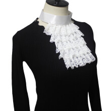 Victorians Colonial 4 Layered Lace Jabot False Collar Necktie